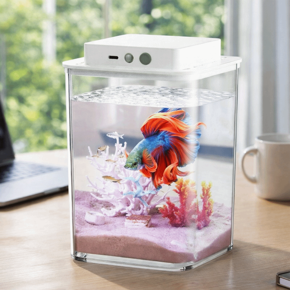 Aquarium Fish Betta - Şeffaf Betta Balık Tankı Akıllı Algılayıcılı